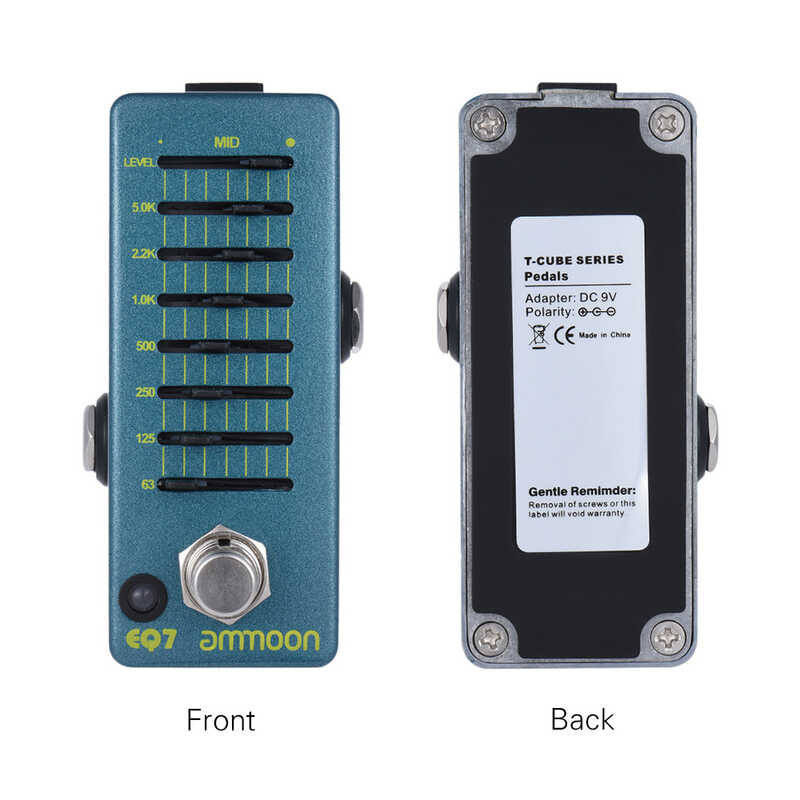 ➧ Ammoon Eq7 มินิกีตาร์ Equalizer ผลกระทบเหยียบ 7 ส่วน EQ อลูม