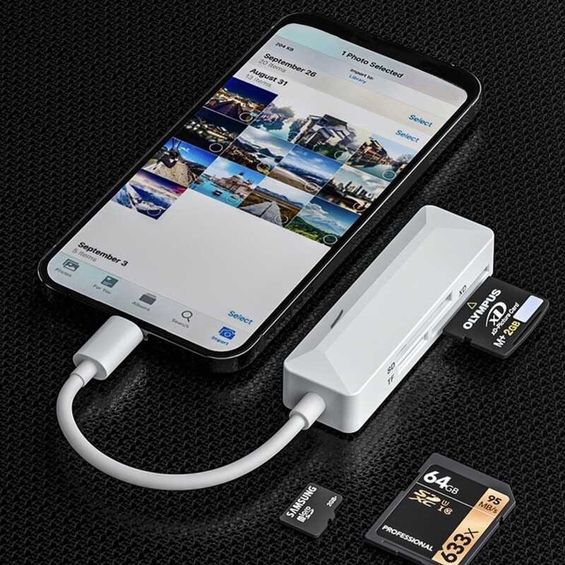 XD Card Reader SD TF รองรับ IP / Android To 3 In 1 OTG Sdcard สำหรับ Iphone Photo Usb-C