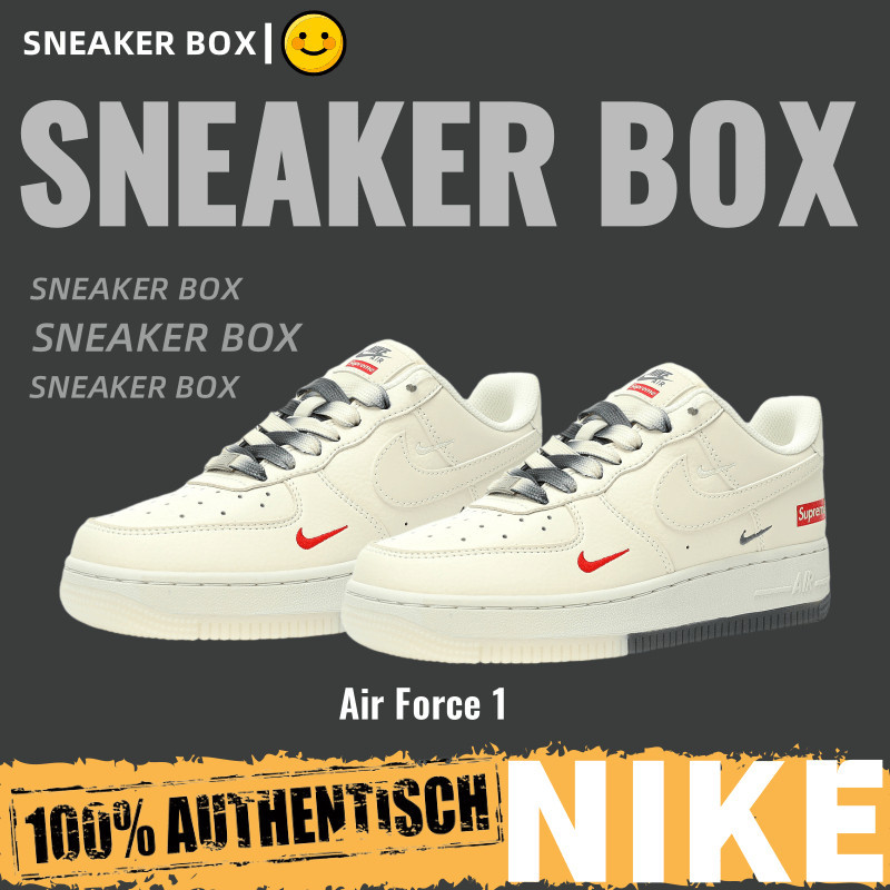 (ส่งฟรี) Supreme x Nike Air Force 1 07 Low"Supreme" รองเท้าผ้าใบ รองเท้า nike XZ6188-005