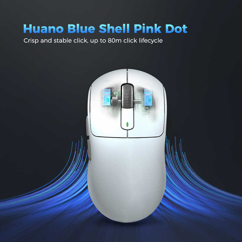 Kysona M600 Paw3395 เมาส์เกมมิ่งไร้สายสีขาว 55 กรัม 26000Dpi 6 ปุ่ม