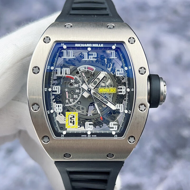 Rm RM RM030 Hollow Dial Mens Automatic Mechanical Watch 18K White Gold วัสดุนาฬิกา