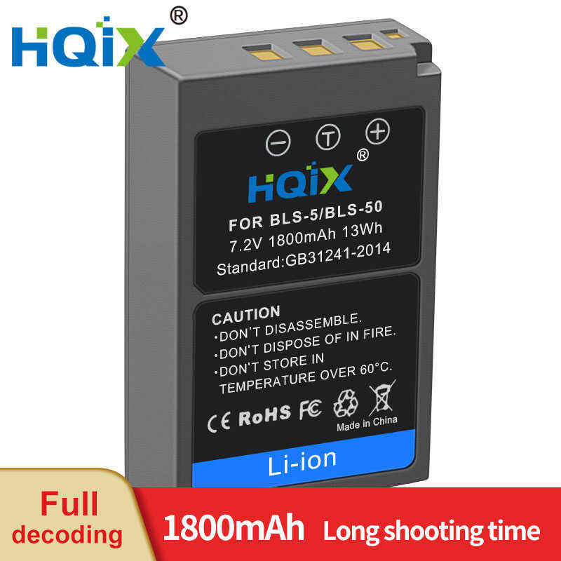 HQIX 4 for OM SYSTEM OM-5 Camera BLS-50 Battery Charger 0 -5