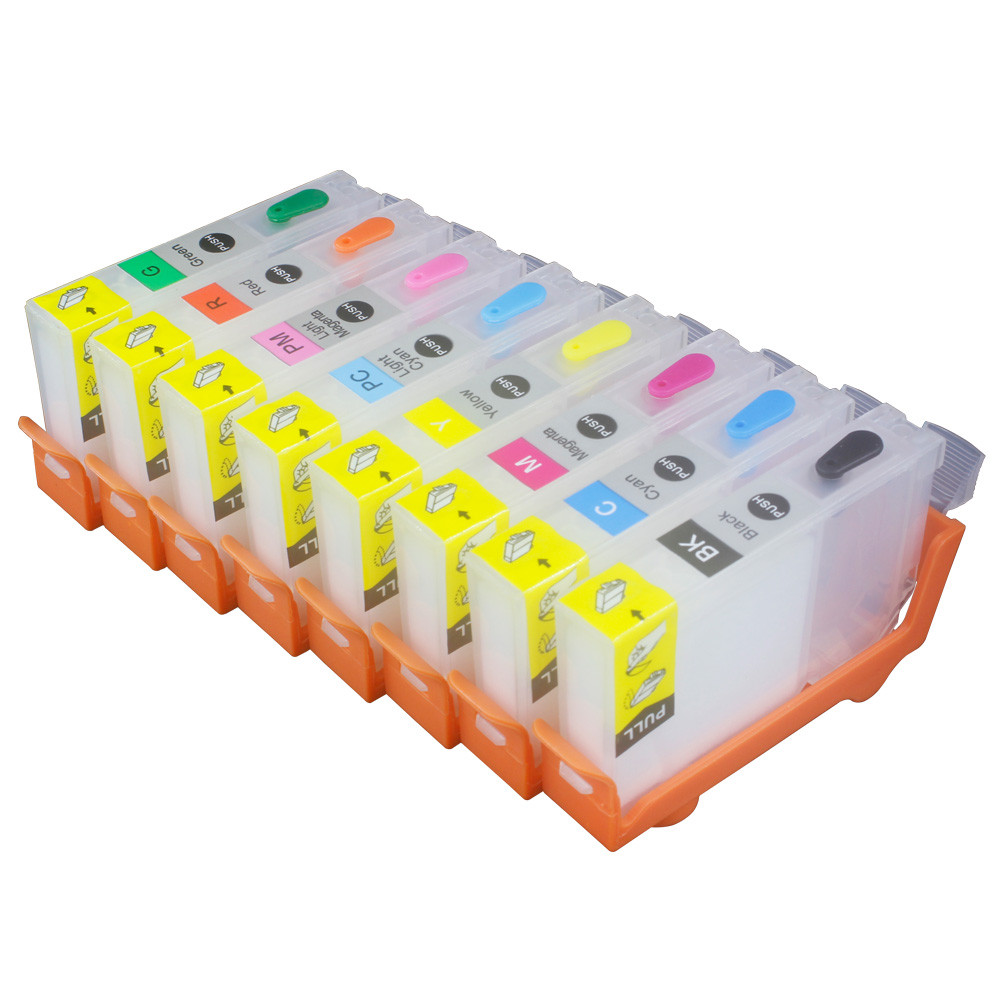 8 ชิ้นไม่มีชิปสําหรับ CANON IP8500 i9950 i9900 ตลับหมึกรีฟิล CLI-6