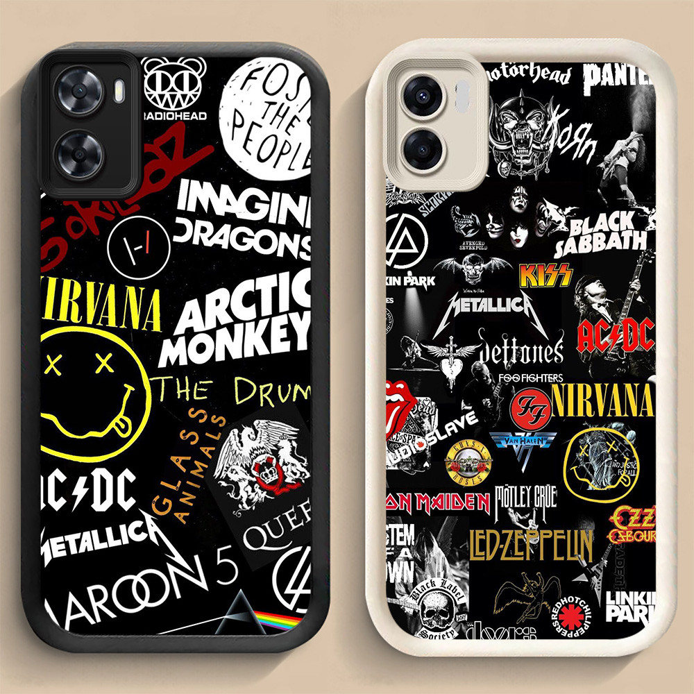 LF-18 แฟชั่น Rock Band ปลอกกันกระแทกสําหรับ OPPO A57 A36 A57e A57s A96 A77s A77 A76 Realme 9i C33