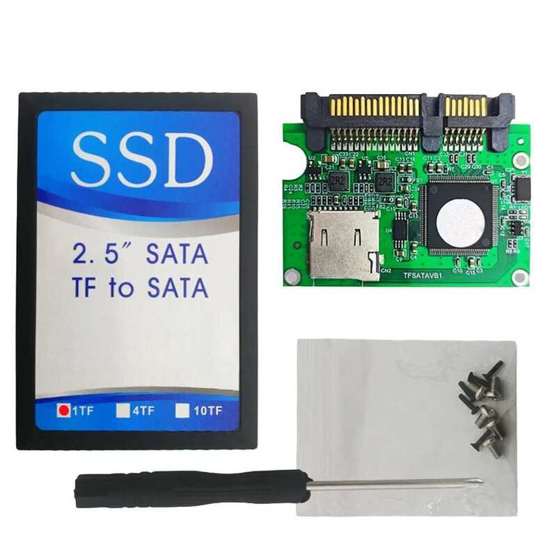 TF อะแดปเตอร์ฮาร์ดดิสก์ Micro SD SSD พร้อมเคส SDHC/SDXC หน่วยความจำเป็นการ์ดแปลง Sata 7+15P สำหรับคอ