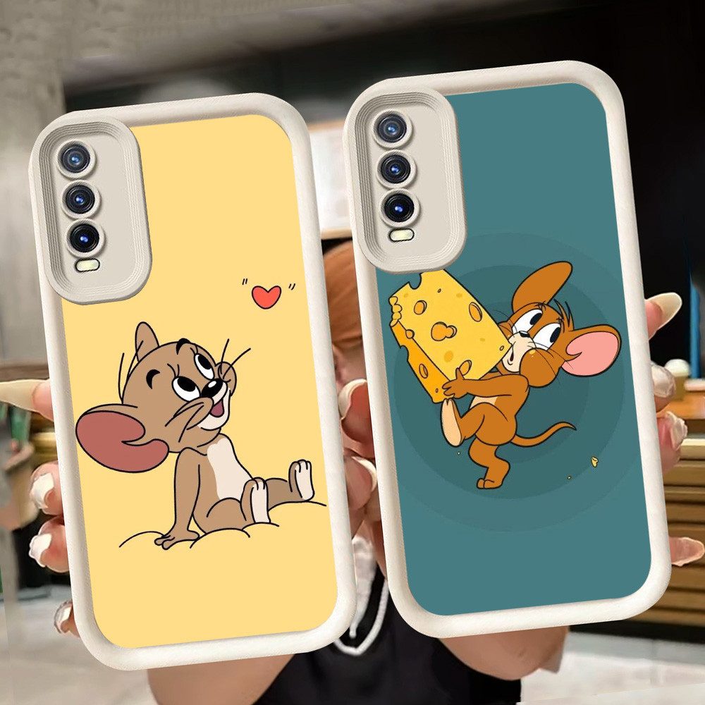 ปลอกอ่อนสําหรับ VIVO V15 Y83 Y20i Y20 Y20s S1 Pro Y11s Y400 Y66 Y12s V17 V19 Neo สีขาว Q8 เมาส์แมว