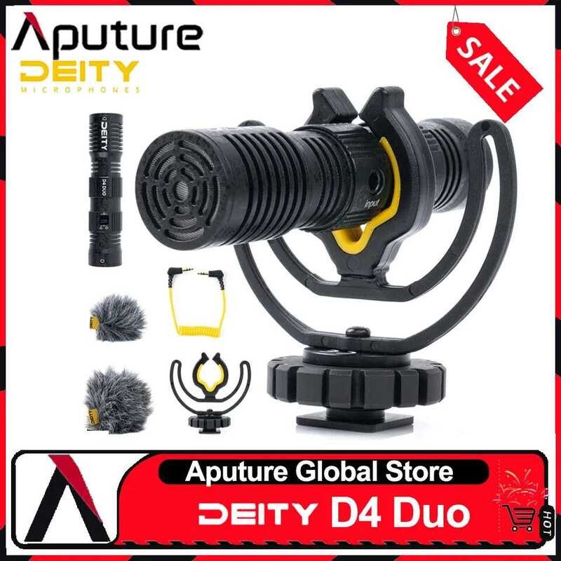 Deity ไมโครโฟนไร้สาย V-Mic D4 Duo สำหรับกล้อง ไมโครโฟนแบบหัวคู่คาร์ดิออยด์สำหรับมือถือ DSLR วิดีโอ Y