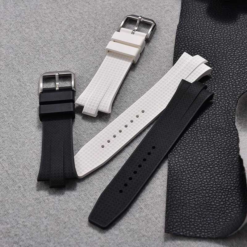 ▥ ยาง Fluoro สายนาฬิกา 9 มม.สําหรับ CITIZEN Nj0150 Nj0151 ME สี Series นูน End QUICK RELEASE FK