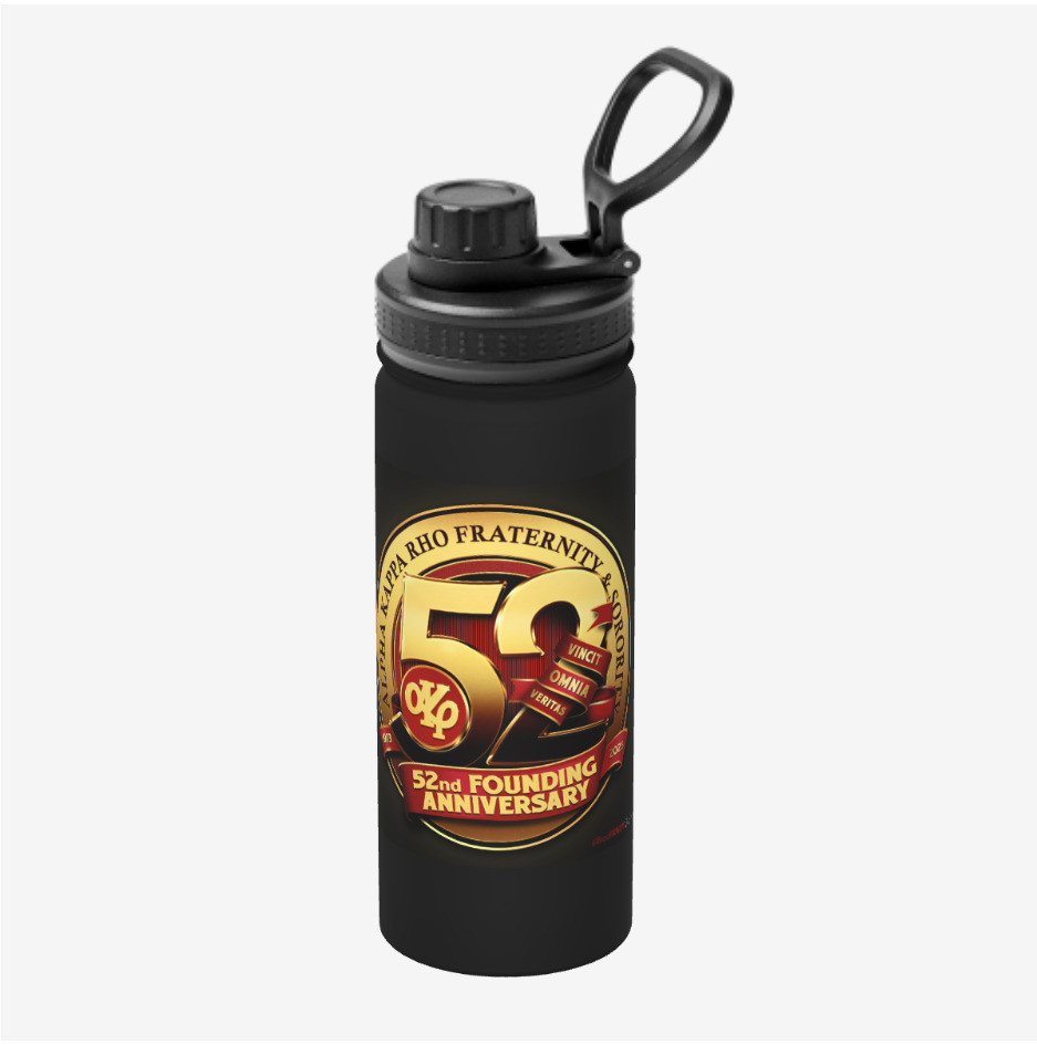 Alpha Kappa Rho 52nd Anniversary Sports Water Bottle | ความจุ 18OZ, การออกแบบป้ายย้อนยุค, เหมาะสําหร