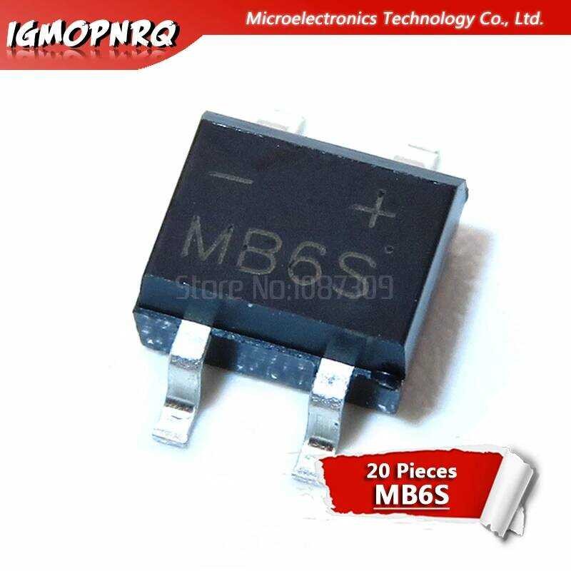 ชิ้น 20 MB6S MB6M MB10S MB10M MB6F 0.5A 600V ไดโอดเรียงกระแสเฟสเดียว ใหม่และเป็นของแท้