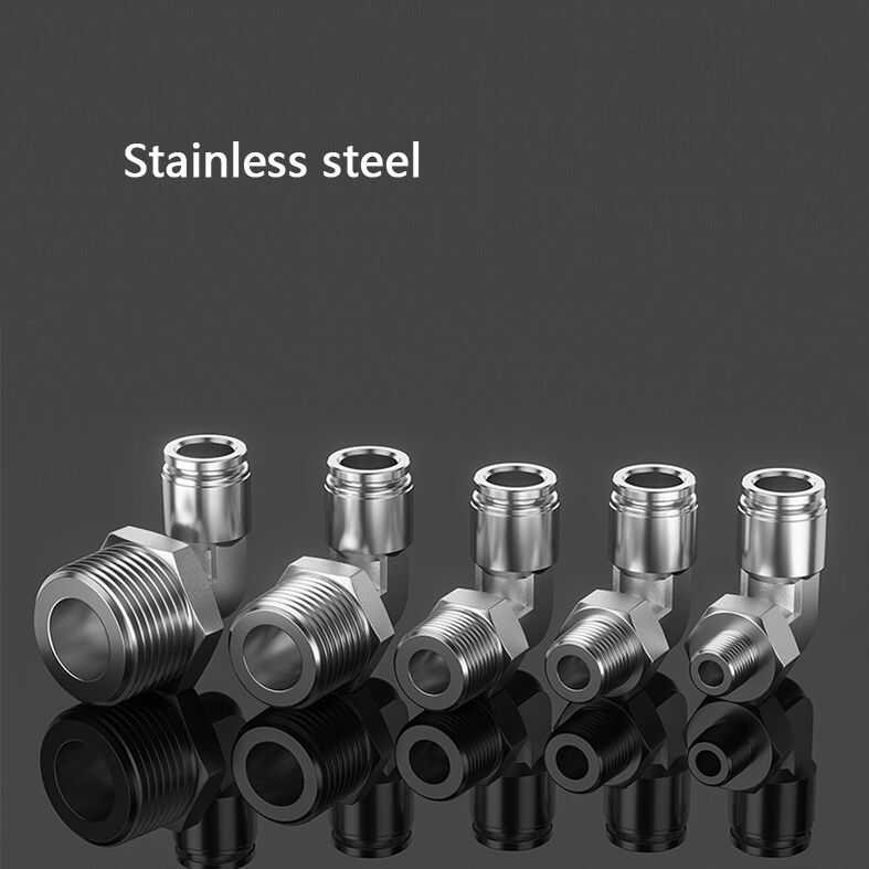 PL6-01 PL8-02 Pneumatic connector Stainless steel PL10-02 Male Thread Pneumatic Tube Elbow Connecto