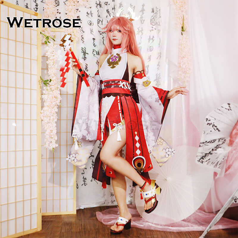 [Wetrose] มีสินค้า Yae Miko SSR คอสเพลย์เครื่องแต่งกาย Genshin ผลก