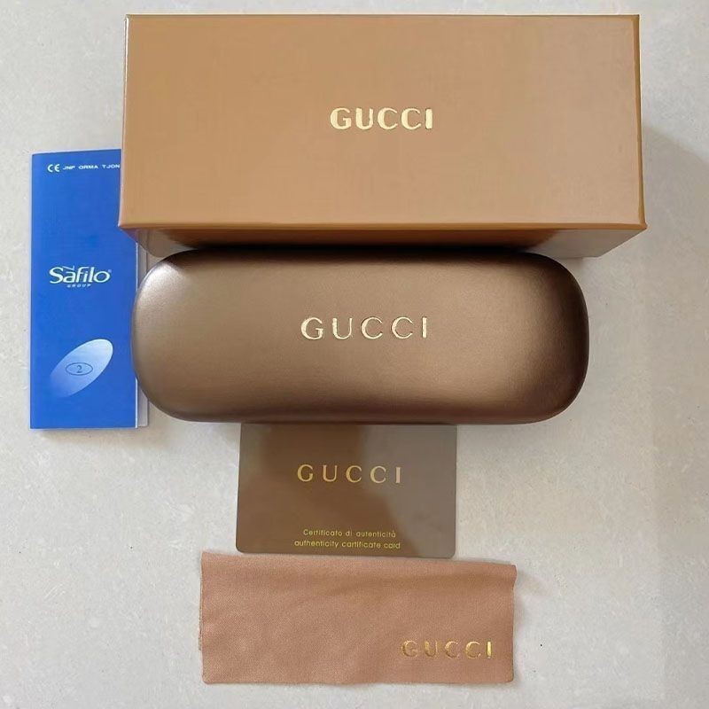 GUCCI กุชชี่ ยี่ห้อแว่นตาแฟชั่นเคาน์เตอร์แว่นกันแดดแว่นตากรณีแว่นตาผ้าบรรจุภัณฑ์เต็มรูปแบบสากลพับแบบพกพาแพ็ค