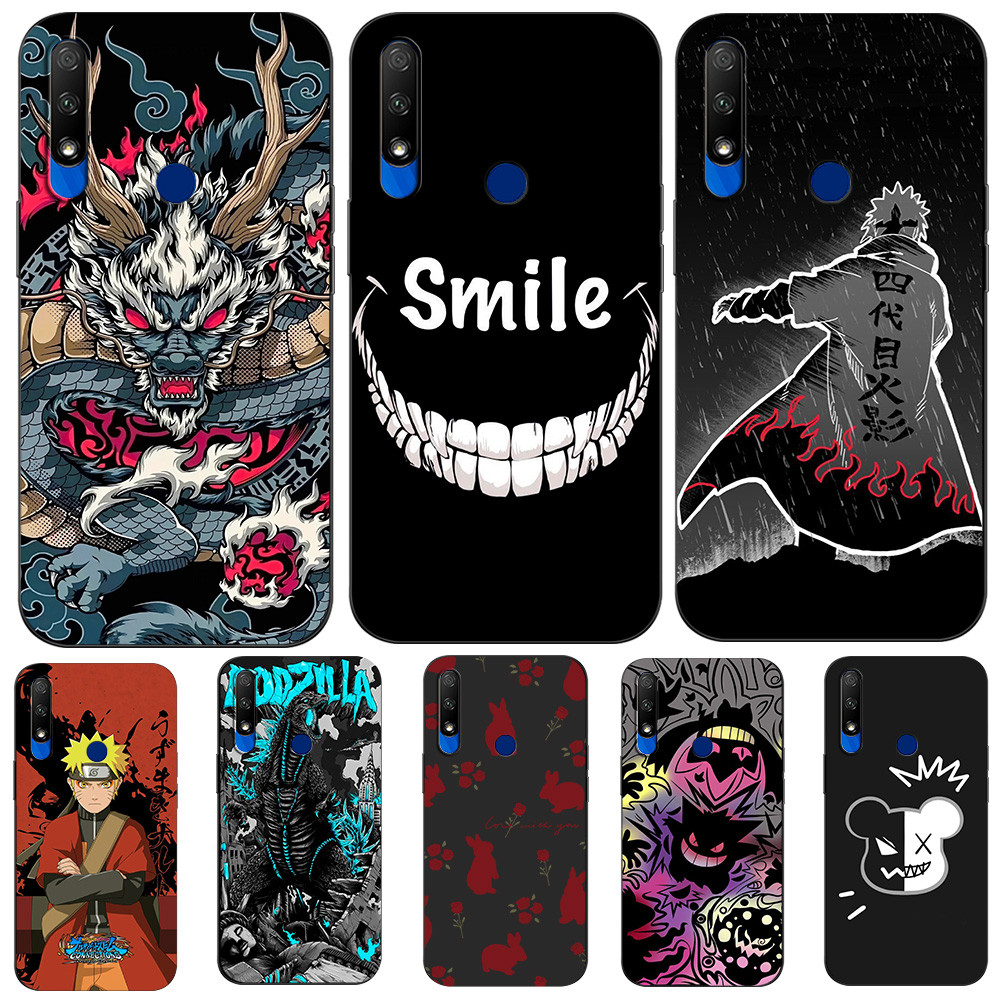สําหรับ Honor 9X Global Case Huawei Honor 9X Premium STK-LX1 กรณีซิลิคอนปกหลังสําหรับสีดํา Tpu ยิ้ม