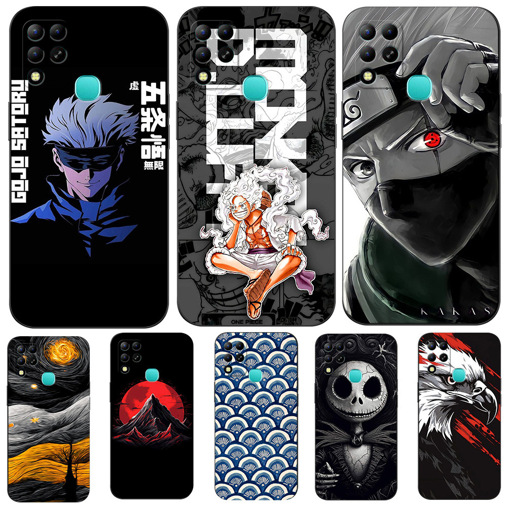 เคสสําหรับ infinix HOT 11 G37 Silicon Phone Cover เคส tpu สีดํา Cool Anime
