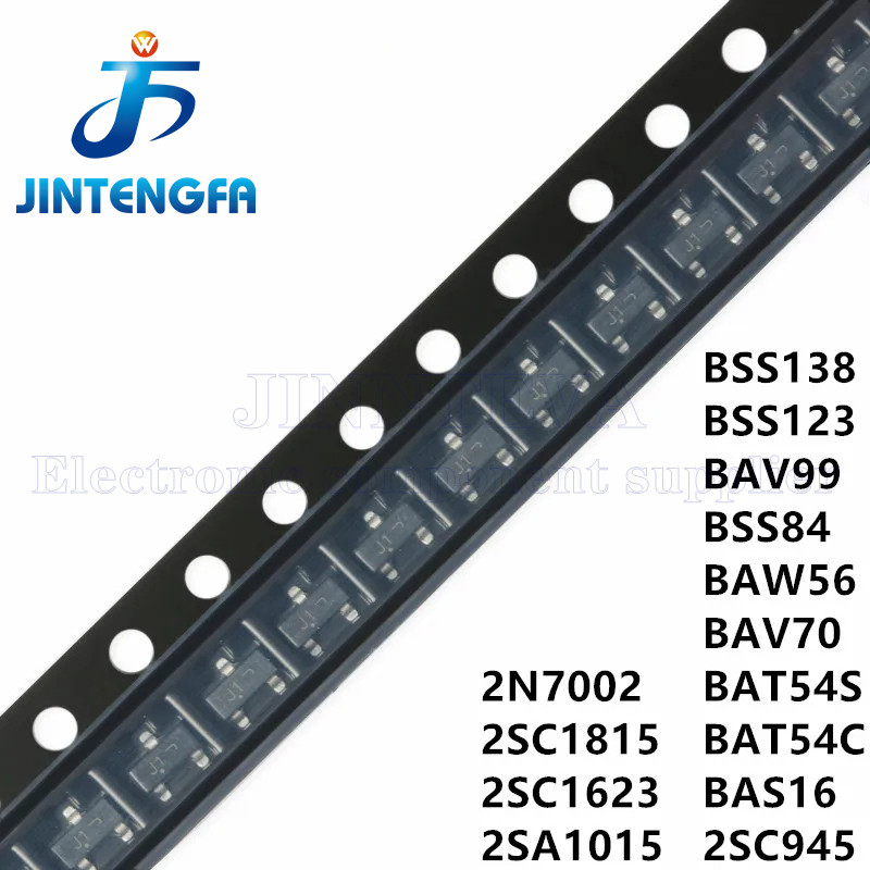 100PCS BSS138LT1G BSS138 BSS123 BSS84 BAW56 BAV99 BAV70 BAT54S BAT54C BAS16 2SC945 2SC1815 2SC1623 2