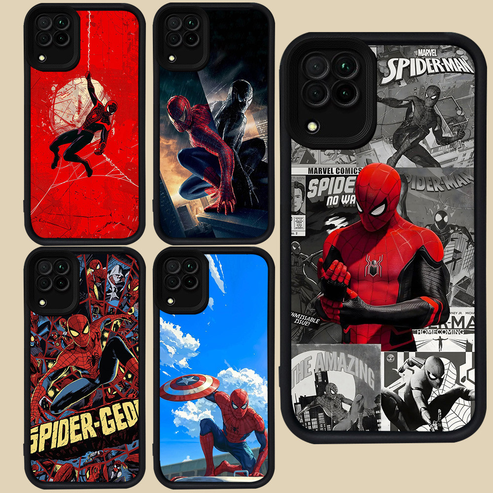 ปลอกสีดําสําหรับ Samsung A04E F04 A06 J7 M04 J2 Prime A12 A05 A22 A04 Pro 5G R59 Spiderman