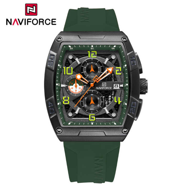 ❤ นาฬิกา NAVIFORCE สำหรับผู้ชายนาฬิกาข้อมือแนวสปอร์ตของแท้กันน้ำจับเวลามัลติฟังก์ชันพร้อมหน้าปั