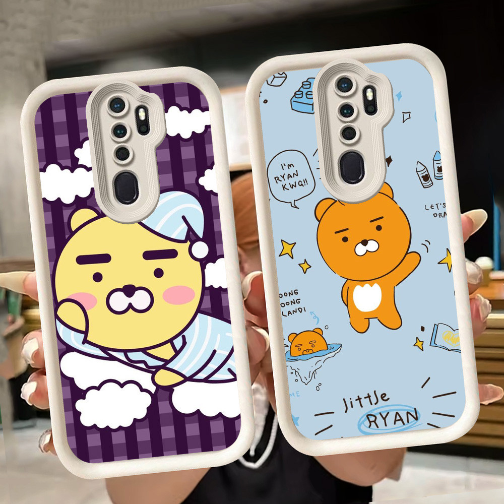 ปลอกอ่อนสําหรับ OPPO Reno A37 A39 A5 2F A9 2020 2Z F11 A83 Pro สีขาว Q25 Kakao Friends