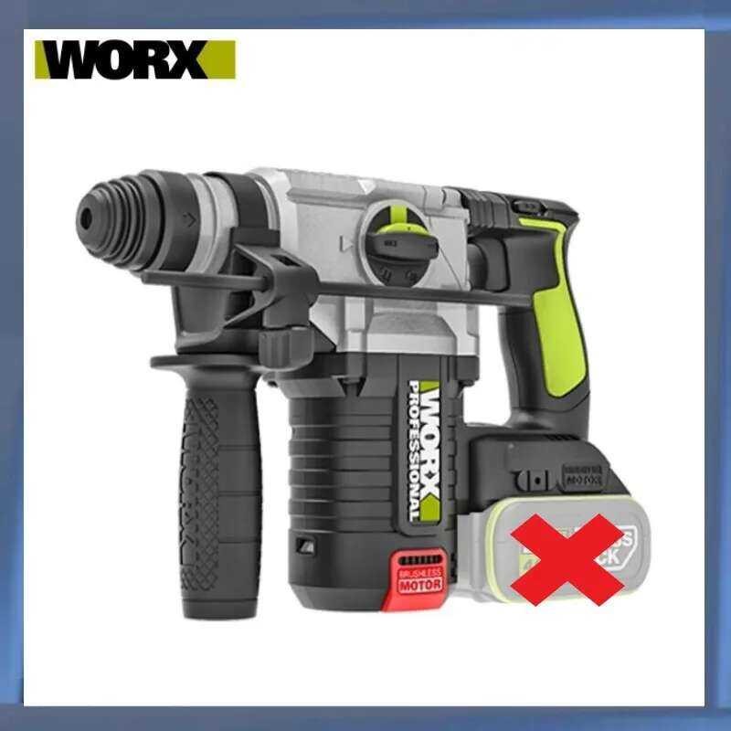 WORX ดอกสว่านกระแทกไร้สาย WU388 แบบไม่มีแปรงถ่าน สำหรับเจาะคอนกรีต (ไม่มีที่ชาร์จและแบตเตอรี่) ()
