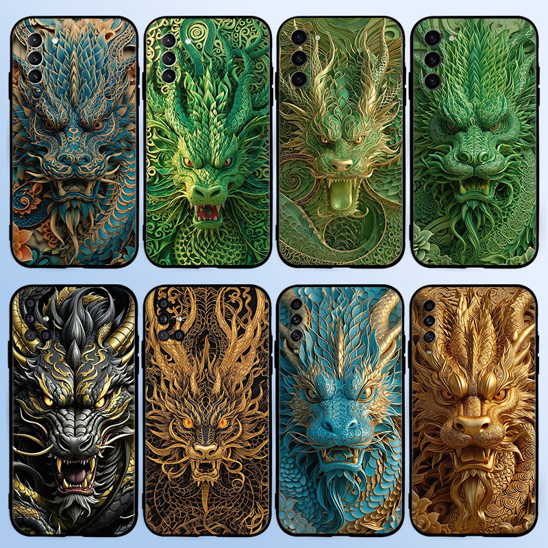 J5H Creative cool การ์ตูนมังกรจีนสําหรับ Samsung S24 Fe Plus Ultra Note 8 9 10 20 Plus Lite M14 M15 