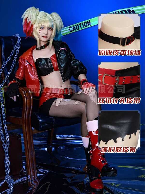 เสื้อผ้าคอสเพลย์ Harley Quinn แบบกวางสีขาว สไตล์ Suicide Squad