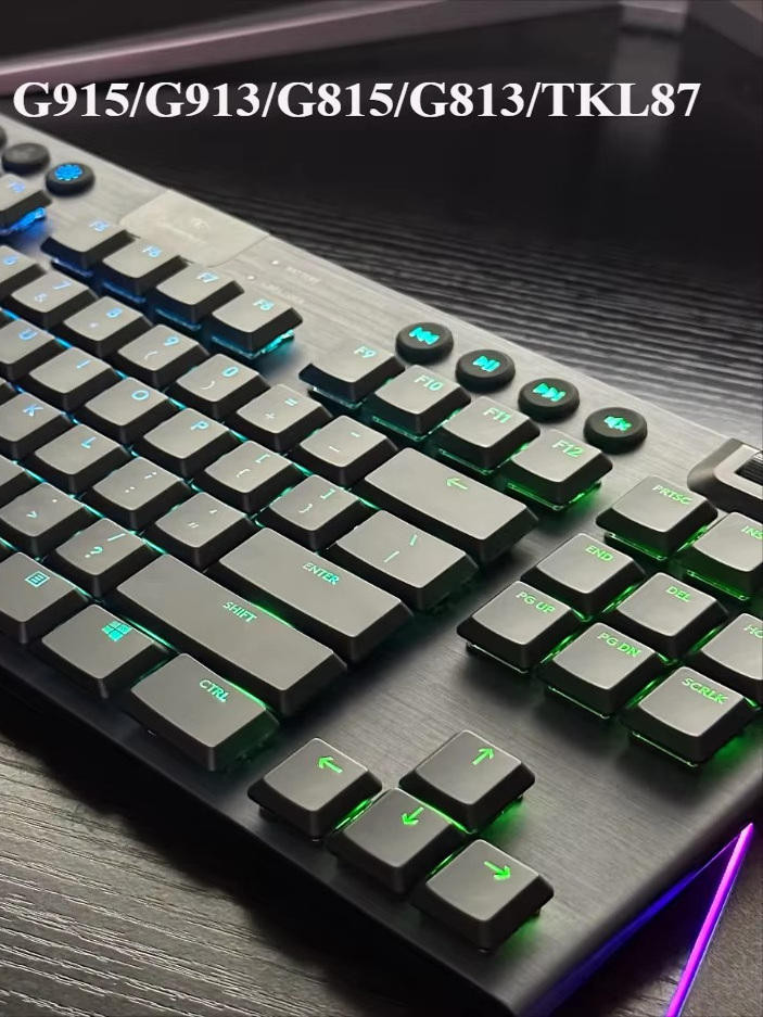 ใหม่สีดํา Logitech เปลี่ยน Keycaps เหมาะสําหรับคีย์บอร์ดแบบกลไกเช่น G915/G913/G913tkl/G813TKL