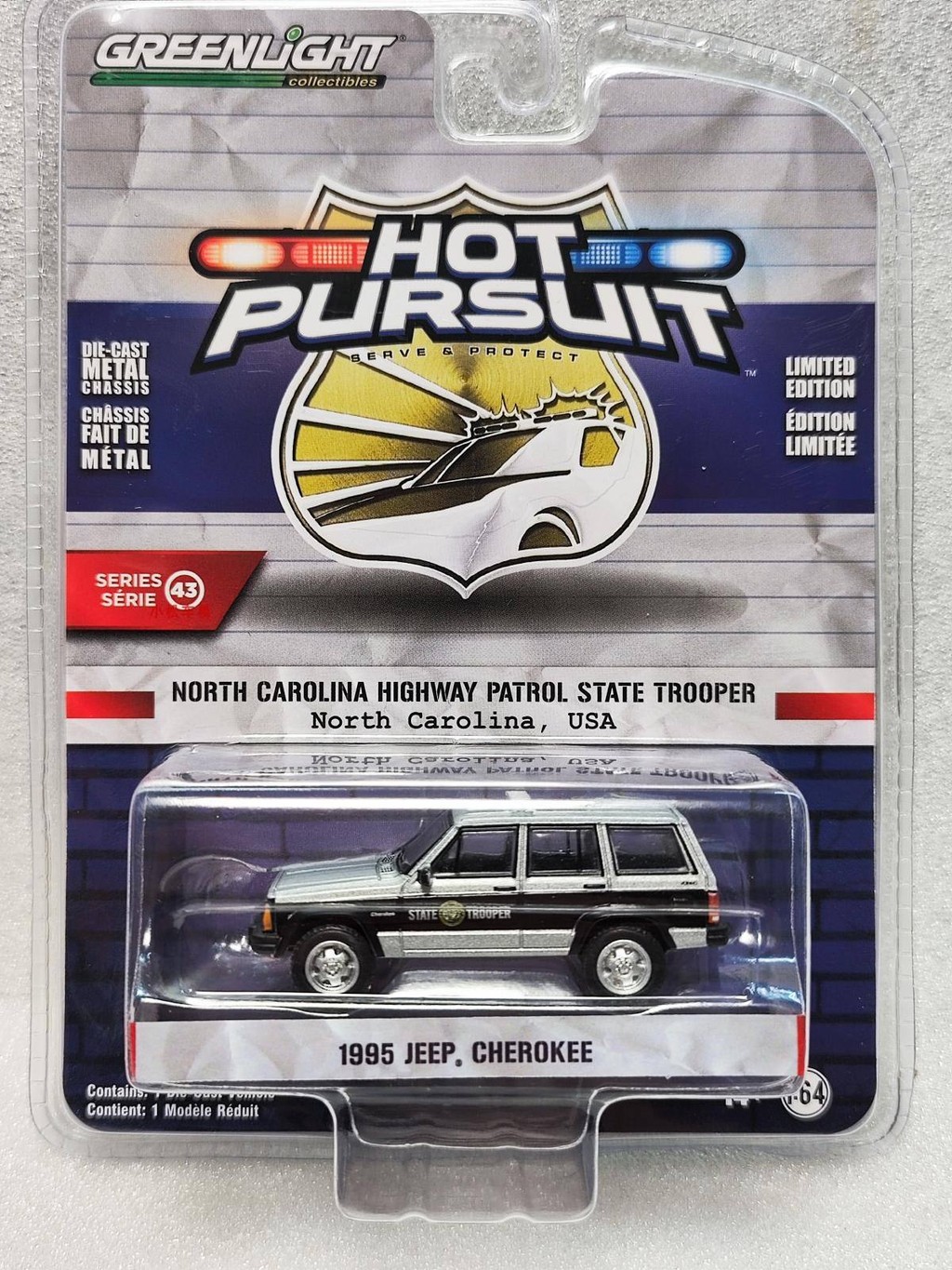 แสงสีเขียว 1: 64 1995 Jeep Chenoki North Carolina State Highway Cavalry
