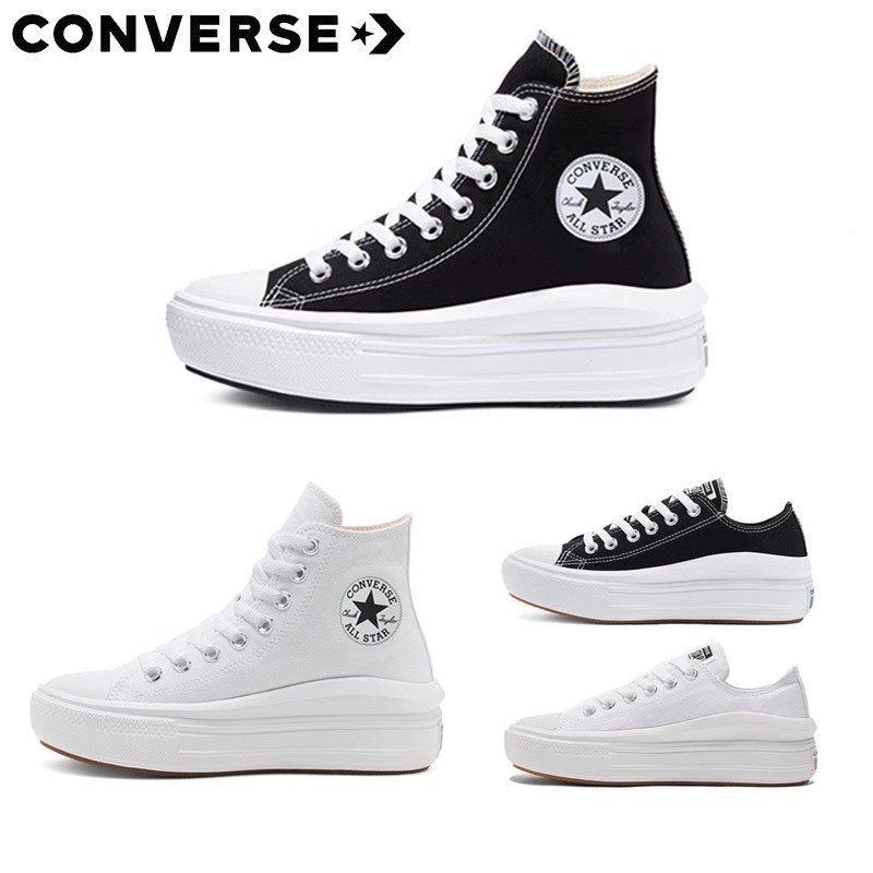 CONVERSE (4 สี) สนทนา รองเท้าผู้หญิง 21 ฤดูร้อนใหม่ สูง-สูงสุด หนา-พื้นรองเท้า เพิ่มรองเท้าลําลองรอ