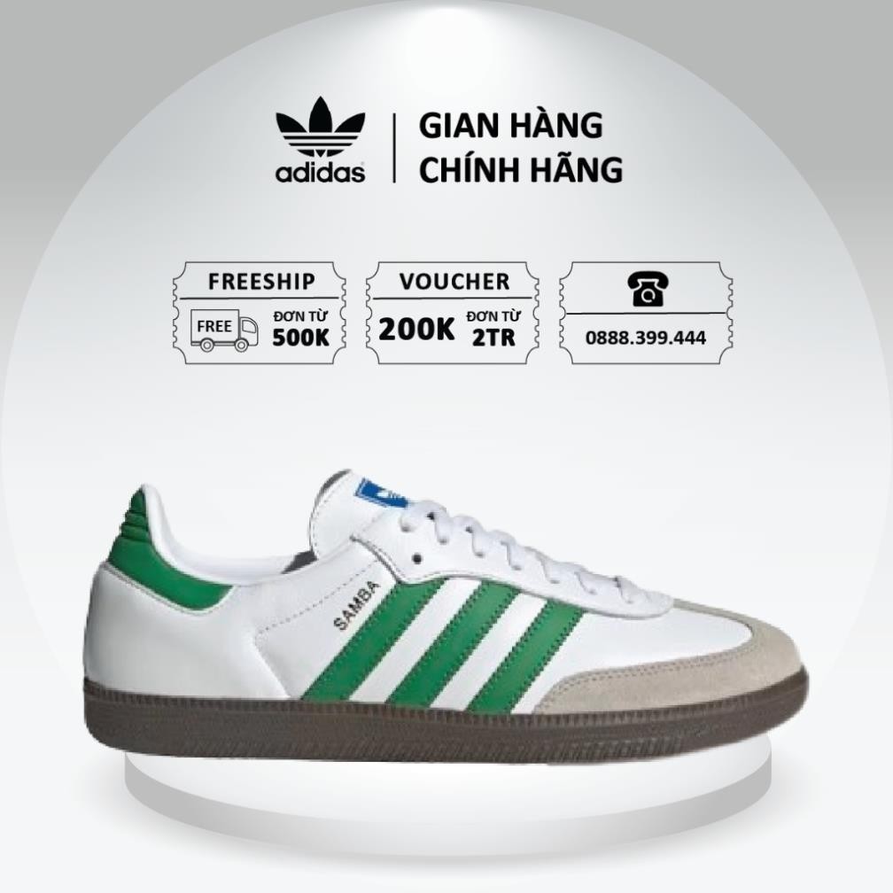| ของแท้ | Adidas Samba OgFootwear รองเท้าผ้าใบสีขาวสีเขียว IG1024
