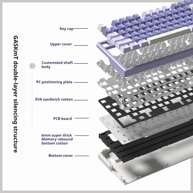แป้นพิมพ์ Xinmeng X87กลแบบดั้งเดิมการปรับแต่งแสง RGB PBT คีย