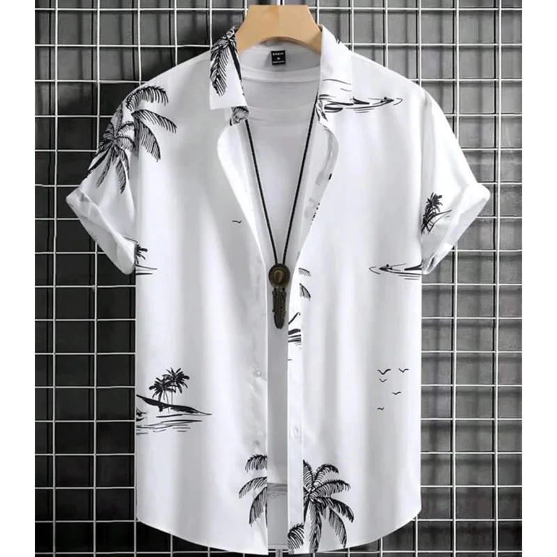 เสื้อเชิ้ตลําลองลายดอกไม้แฟชั่นสไตล์ฮาวายฤดูร้อนเสื้อเชิ้ตพิมพ์ลาย 3 มิติแขนสั้น ไม่จํากัดเพศ เรียบง่ายและอเนกประสงค์ ผ้าใส่สบาย