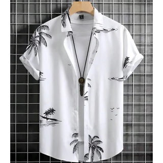 เสื้อเชิ้ตลําลองลายดอกไม้แฟชั่นสไตล์ฮาวายฤดูร้อนเสื้อเชิ้ตพิมพ์ลาย 3 มิติแขนสั้น ไม่จํากัดเพศ เรียบง่ายและอเนกประสงค์ ผ้าใส่สบาย