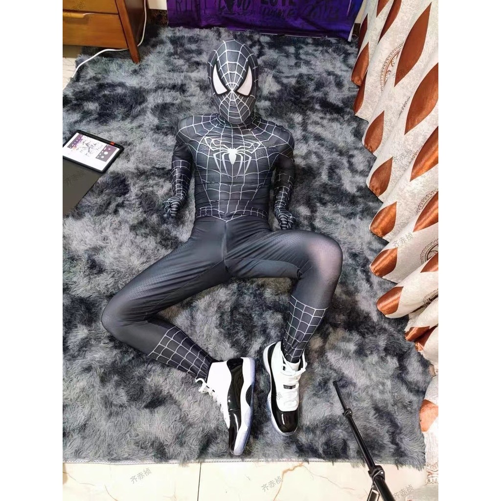 Men Spidercosplay Halloween Black Cosplay Costume Venom Symbiote Raimi Suit Zentai Bodysuit Adults