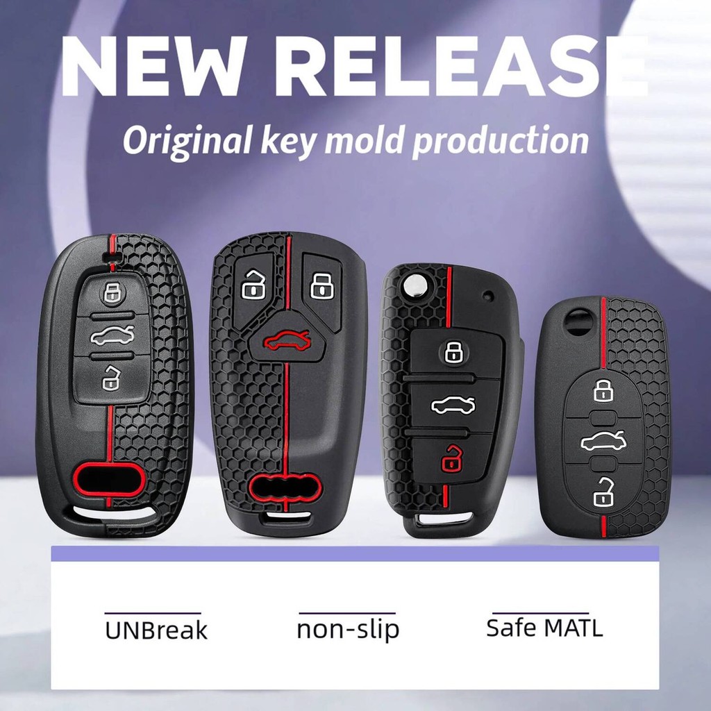 พวงกุญแจรถ Key Holder Fob สําหรับ Audi A3 8p 8l 8y Q3 A4 B9 Q5 A6 C5 C8 A5 A1 A4 A4 B7 Tt Mk2 A7 Q7 
