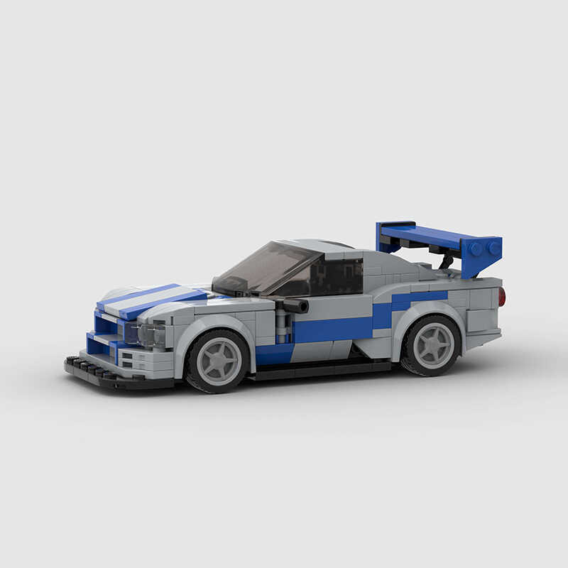 GTR รถสปอร์ต R34 moc เข้ากันได้กับ Lego อนุภาคขนาดเล็กการศึกษาประกอบเด็กบล็อกตัวต่อของเล่น