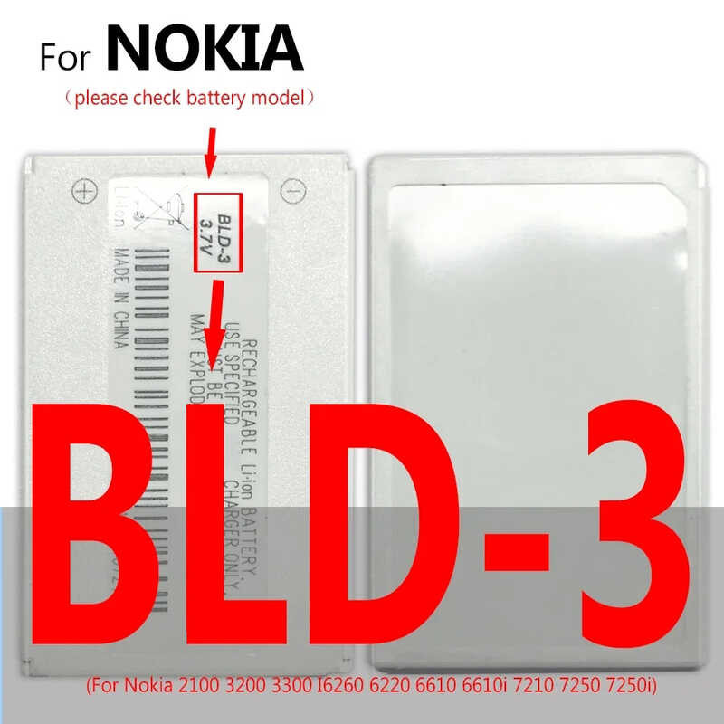 BLC-2 BL-4C BL-5C แบตเตอรี่สำหรับ Nokia 1200 2100 3200 3300 6220 6610 7210 7250 331