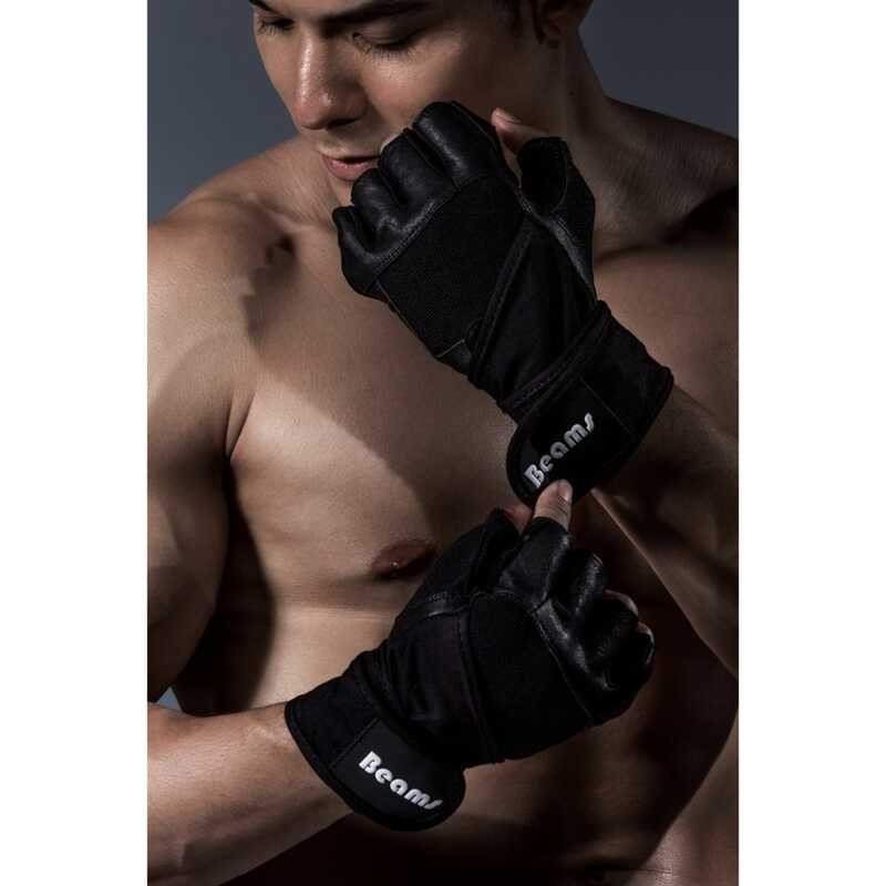 Beams ถุงมือฟิตเนส Pro Wrist Wrap (Black)