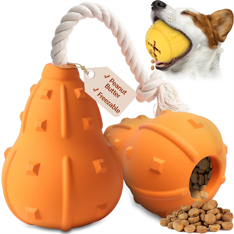 Benepaw ของเล่นสุนัข Interactive Chew ของเล่น Treat Ball ทนทานปลอดภัย Fillable Pumpkin Peanut Butter ของเล่นยางเคี้ยวปริศนาของเล่นสําหรับสุนัขขนาดกลางขนาดใหญ่