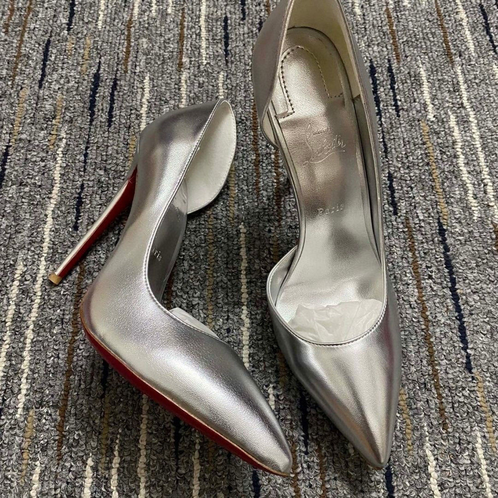 รองเท้าผู้หญิงรองเท้าส้นสูงรองเท้าแฟชั่นพื้นรองเท้าอารมณ์ cl2024ใหม่สีแดง csb7