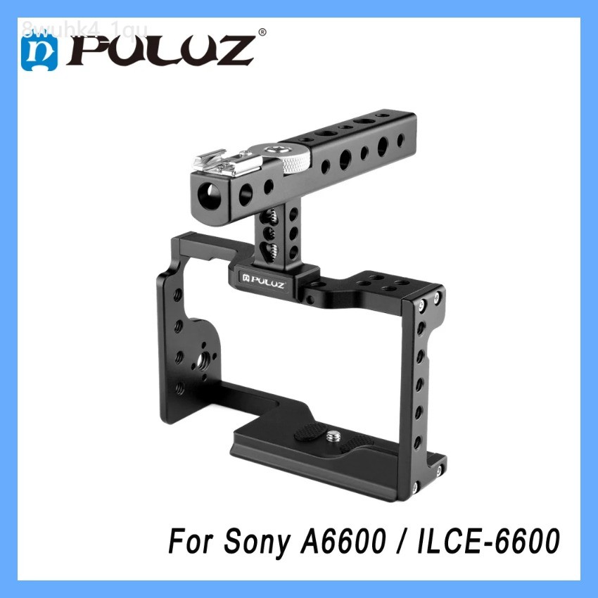 aa PULUZ For Sony A6600 Video Camera Cage For Sony ILCE-6600 Camera Rabbit Cage Stabilizer with Han