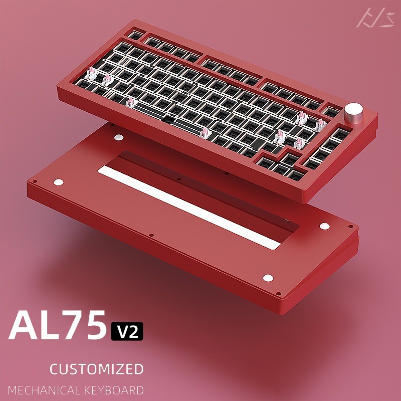 -LW- Hj.snake AL75 V2 คีย์บอร์ดอลูมิเนียม Hot Swap ไร้สาย 75% คีย์บอร์ดการปรับแต่ง GASKET คีย์บอร์ด