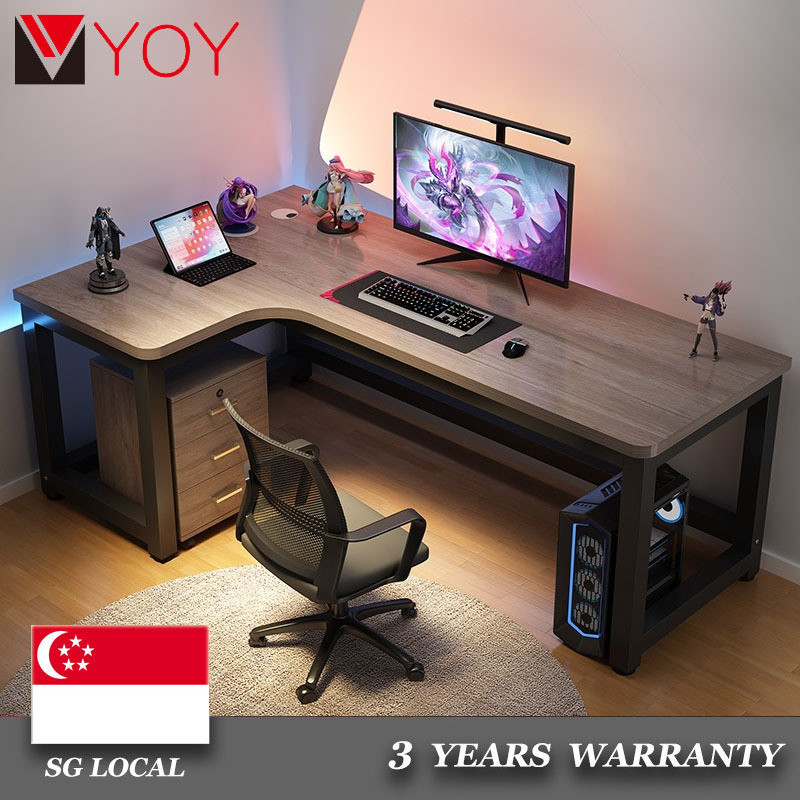โต๊ะ คอมพิวเตอร์ DFVA L Shaped E-sport Design Study Home Office Desk, Gaming Table (YOY) , โต๊ะ, (YO