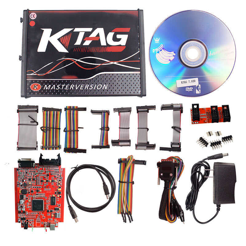 ECU 🍀 Programmer 2.80 KESS V5.017 KTAG EU Red K-Tag V7.020 4 LED 2.25 SW One Master K-Ess 5.01