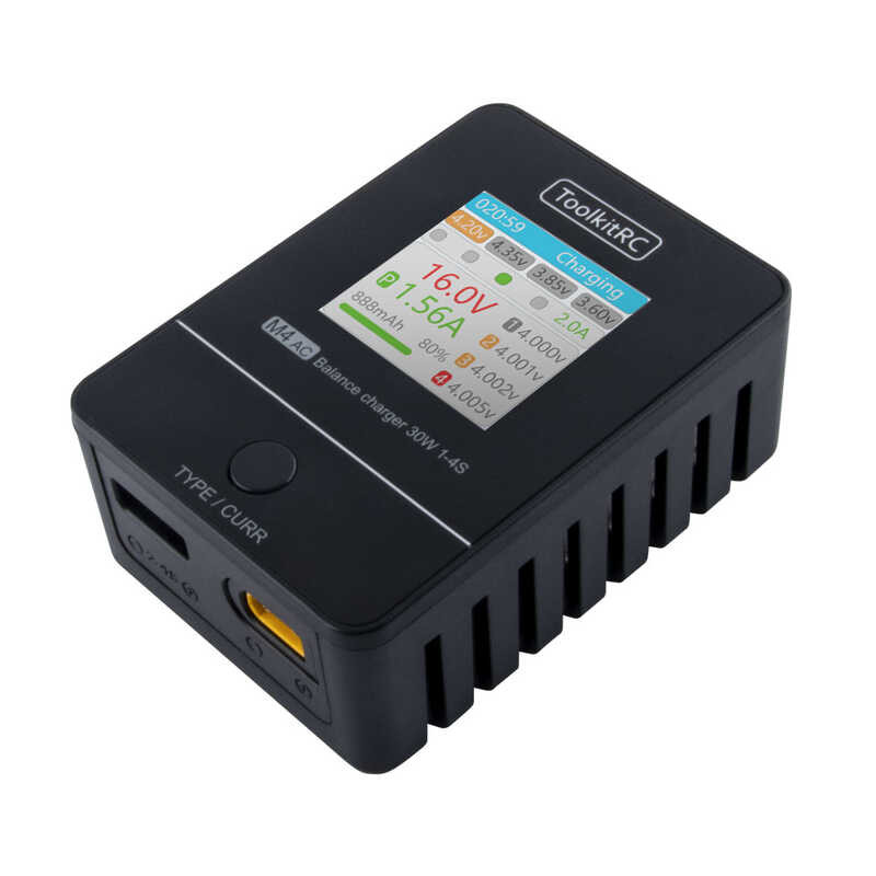Δ Toolkitrc M4ac 30W Lipo Life Lihv เครื่องชาร์จ AC ขนาดกะทัดรัด 1-4S X