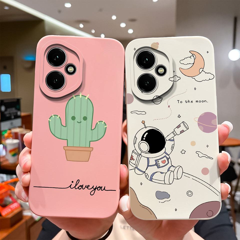 สําหรับ Huawei Honor 400 400 Pro 400 Lite กรณีน่ารักนักบินอวกาศกระบองเพชรสแควร์กันกระแทก Anti-drop ซิลิโคนปกหลังสําหรับ Huawei Honor 400 Pro 400 Lite Capa กันชน