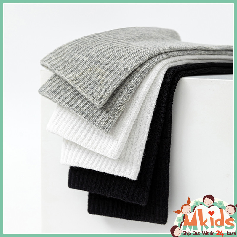 [ส่งจากในประเทศ🚚] ถุงเท้าสีขาว 6 คู่ สำหรับเด็ก 1-12 ปี Mid-Tube Cotton Stripe สำหรับนักเรียน - รูปที่ 7