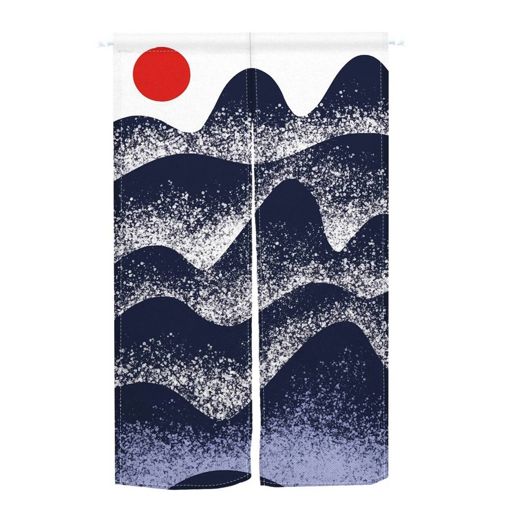 Linya ng Kislap Curtain Studio- Noren Japanese Doorway Sun Mountain Landscape Sunrise Sunset Scenery