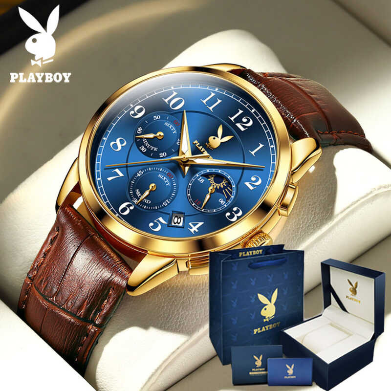 ❤ PLAYBOY นาฬิกาผู้ชาย2025 นาฬิกาผู้ชายกันน้ำ กันกระแทก 100% Authentic Watch Men