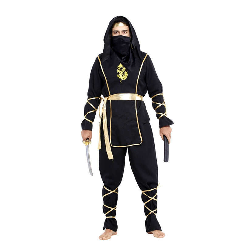 Ninja Costume Adult Men Carnival Erhero Cosplay Male Party Japanese Samurai Warrior Dress Suit